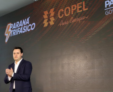 O governador Carlos Massa Ratinho Junior e o presidente da Copel, Daniel Slaviero, lançam nesta terça-feira (29) o Programa Paraná Trifásico, em Curitiba