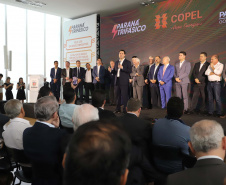 O governador Carlos Massa Ratinho Junior e o presidente da Copel, Daniel Slaviero, lançam nesta terça-feira (29) o Programa Paraná Trifásico, em Curitiba