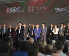O governador Carlos Massa Ratinho Junior e o presidente da Copel, Daniel Slaviero, lançam nesta terça-feira (29) o Programa Paraná Trifásico, em Curitiba