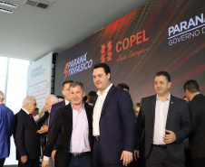 O governador Carlos Massa Ratinho Junior e o presidente da Copel, Daniel Slaviero, lançam nesta terça-feira (29) o Programa Paraná Trifásico, em Curitiba