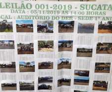 DER leiloa 110 lotes de sucatas de veículos automotores