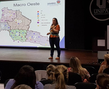 A Secretaria de Estado da Saúde (Sesa) iniciou nesta sexta-feira (1), encontros Macrorregionais para qualificação da atenção materno-infantil. O primeiro evento está sendo realizado em Cascavel, Região Oeste do Estado. Foto: Divulgação/SESA
