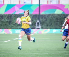 Rafaela de Conti Zanellato – A atleta do Curitiba Rugby Club e da Seleção Brasileira, de 20 anos, ajudou o Brasil a ser campeão do Hong Kong Sevens, a segunda divisão mundial feminina. Nos Jogos Pan-Americanos de Lima, a equipe garantiu a quarta colocação.Foto: Pedro Ramos/ rededoesporte.gov.br
