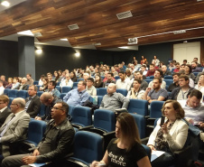Referência no modal hidroviário, a empresa pública Portos do Paraná participou do I Seminário Infraestrutura Paraná com duas palestras sobre o setor portuário, nesta quarta-feira (6), no auditório da Celepar, em Curitiba. Organizado pelo Departamento Nacional de Infraestrutura de Transporte (DNIT), Rede de Desenvolvimento de Pessoas do Paraná e Departamento de Estradas de Rodagem (DER), o evento reúne representantes de todas as matrizes modais. Foto:  Rodrigo Sell/ Portos do Paraná 
