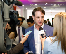 O governador Carlos Massa Ratinho Junior participa do evento de premiação das 500 maiores empresas do Sul. 