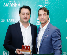 O governador Carlos Massa Ratinho Junior participa do evento de premiação das 500 maiores empresas do Sul. 