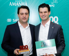 O governador Carlos Massa Ratinho Junior participa do evento de premiação das 500 maiores empresas do Sul. 