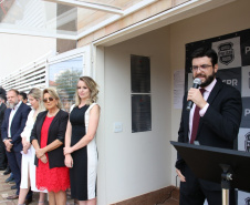 O Núcleo da Divisão de Crimes Contra a Corrupção e a Delegacia da Mulher de Londrina contam com nova estrutura. O prédio que abriga as duas unidades foi inaugurado oficialmente nesta sexta-feira (08). Foto: Divulgação/PCPR