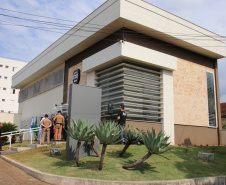 O Núcleo da Divisão de Crimes Contra a Corrupção e a Delegacia da Mulher de Londrina contam com nova estrutura. O prédio que abriga as duas unidades foi inaugurado oficialmente nesta sexta-feira (08). Foto: Divulgação/PCPR