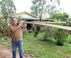 Sanepar instala água tratada na comunidade ruaral Alto do Divino, 11km da sede do município de Campo Morão. N/F: José Carlos Casalvara.Campo Mourão, 08-11-19.Foto: Arnaldo Alves / AEN.