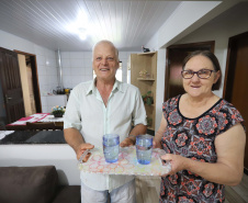 Sanepar instala água tratada na comunidade ruaral Alto do Divino, 11km da sede do município de Campo Morão. N/F: Olga e Noel Crispim.Campo Mourão, 08-11-19.Foto: Arnaldo Alves / AEN.
