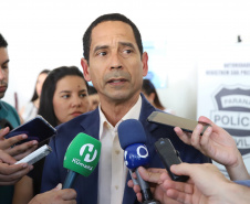 Pato Branco, no Sudoeste do Estado, ganhou uma nova sede da Delegacia da Mulher. O governador Carlos Massa Ratinho Junior inaugurou nesta terça-feira (12) o prédio em que a divisão especializada da Polícia Civil passa a funcionar. O espaço de 380 metros quadrados era utilizado pelo Fórum da cidade e foi repassado para a Secretaria de Estado da Segurança Pública. Foto: José Fernando Ogura/AEN