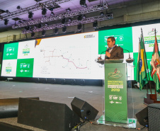 O governador em exercício, Darci Piana participa do Encontro Estadual de Empreendedores e Líderes Rurais no Expotrade Pinhais, na Região Metropolitana de Curitiba.   Na foto, diretor da Copel Distribuição, Maximiliano Andres.  Curitiba, 22/11/2019 -  Foto: Geraldo Bubniak/AEN