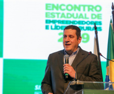 O governador em exercício, Darci Piana participa do Encontro Estadual de Empreendedores e Líderes Rurais no Expotrade Pinhais, na Região Metropolitana de Curitiba.   Na foto, diretor da Copel Distribuição, Maximiliano Andres.  Curitiba, 22/11/2019 -  Foto: Geraldo Bubniak/AEN