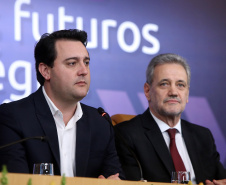 O governador Carlos Massa Ratinho Junior afirmou nesta quinta-feira (5) que a modernização do Estado passa pelo papel de fiscalização do Ministério Público do Paraná (MPPR) e pela construção de políticas conjuntas de atendimento social. Ele participou do Congresso Estadual do MPPR e de uma sessão plenária sobre planejamento estratégico do órgão, que acontecem em Curitiba.Foto Gilson Abreu/AEN