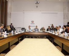 O Paraná prepara para a próxima semana o lançamento de uma força-tarefa de combate à dengue em todo o Estado. As ações foram definidas nesta quinta-feira (12) em reunião no Palácio Iguaçu entre o chefe da Casa Civil, Guto Silva, e os demais integrantes do secretariado, autarquias e empresas públicas estaduais. Está previsto a criação de um grupo permanente contra a proliferação da doença..Foto Gilson Abreu/AEN