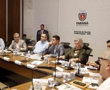 O Paraná prepara para a próxima semana o lançamento de uma força-tarefa de combate à dengue em todo o Estado. As ações foram definidas nesta quinta-feira (12) em reunião no Palácio Iguaçu entre o chefe da Casa Civil, Guto Silva, e os demais integrantes do secretariado, autarquias e empresas públicas estaduais. Está previsto a criação de um grupo permanente contra a proliferação da doença..Foto Gilson Abreu/AEN