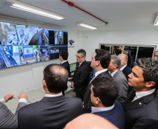 O Governador Carlos Massa Ratinho Junior e o ministro da Justiça e Segurança Pública, Sergio Moro, inauguram nesta segunda-feira (16),  em Foz do Iguaçu, as operações do Fronteira Tech  na Ponte Internacional da Amizade, que liga Foz do Iguaçu/PR à Ciudad del Este/PY. A iniciativa promover o uso de tecnologias digitais com foco na segurança pública. Foz do Iguaçu, 16/12/2019 -  Foto: Geraldo Bubniak/AEN
