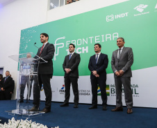 O Governador Carlos Massa Ratinho Junior e o ministro da Justiça e Segurança Pública, Sergio Moro, inauguram nesta segunda-feira (16),  em Foz do Iguaçu, as operações do Fronteira Tech  na Ponte Internacional da Amizade, que liga Foz do Iguaçu/PR à Ciudad del Este/PY. A iniciativa promover o uso de tecnologias digitais com foco na segurança pública. Foz do Iguaçu, 16/12/2019 -  Foto: Geraldo Bubniak/AEN
