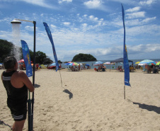 As duchas ecológicas instaladas pela Sanepar no Litoral, nas praias de Guaratuba, Matinhos e Pontal do Paraná, fazem sucesso entre os turistas e a população local. Ao longo da orla, estão à disposição dos banhistas 47 duchas em 11 pontos fixos e em dois pontos móveis. Foto:Sanepar