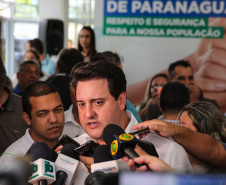 O Governador Carlos Massa Ratinho Junior inaugura nesta sexta-feira (24) a Delegacia Cidadã de Paranaguá, no Litoral. O novo prédio conta com toda estrutura adequada para atendimento ao público, com sala de plantão, investigação, cartório e demais departamentos administrativos. Os investimentos ultrapassam R$ 5 milhões.Paranaguá, 24/01/2020 -  Foto: Geraldo Bubniak/AEN