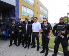 O Governador Carlos Massa Ratinho Junior inaugura nesta sexta-feira (24) a Delegacia Cidadã de Paranaguá, no Litoral. O novo prédio conta com toda estrutura adequada para atendimento ao público, com sala de plantão, investigação, cartório e demais departamentos administrativos. Os investimentos ultrapassam R$ 5 milhões.Paranaguá, 24/01/2020 -  Foto: Geraldo Bubniak/AEN