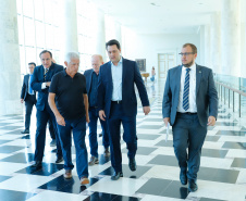 O governador Carlos Massa Ratinho Junior reúne-se com a bancada de deputados federais do Paraná.
