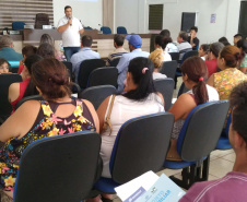 Representando a Diretoria de Investimentos da Sanepar, Glauberson Rocha fala sobre o Programa Caixa D'Água Boa. Foto:Sanepar
 
