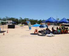As atividades do Verão Maior, do Governo do Estado, também estão presentes na Costa Noroeste. Os balneários do Rio Paraná, que recebem milhares de turistas, principalmente em fim de semana, contam com reforço na área de segurança, orientações e testes rápidos feitos pelas equipes da Saúde, campeonatos e atividades de esporte e lazer.Foto: Ari Dias/AEN