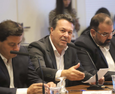 O governador Carlos Massa Ratinho Junior participa da reunião semanal com o secretariado. N/F: secretário de Desenvolvimento Sustentável e Turismo, Márcio Nunes.
Curitiba, 04-02-20.
Foto: Arnaldo Alves / AEN.