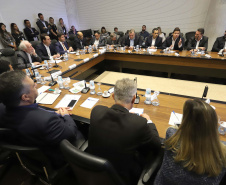 O governador Carlos Massa Ratinho Junior participa da reunião semanal com o secretariado.
Curitiba, 04-02-20.
Foto: Arnaldo Alves / AEN.