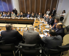 O governador Carlos Massa Ratinho Junior participa da reunião semanal com o secretariado.
Curitiba, 04-02-20.
Foto: Arnaldo Alves / AEN.