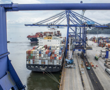 Os portos de Paranaguá e Antonina movimentaram 3,44 milhões de toneladas de carga nos primeiros 31 dias do ano. Janeiro foi um mês de alta nos volumes de carga geral e granéis líquidos, tanto importação quanto exportação. Os terminais paranaenses apostam na multimodalidade e tiveram destaque no embarque de açúcar em saca, contêineres, óleo vegetal e derivados de petróleo.  -  Paranaguá, 20/02/2020  -  Foto: Claudio Neves/Portos do Paraná