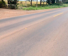 O Departamento de Estradas de Rodagem do Paraná (DER/PR) está concluindo os serviços de melhorias no pavimento da rodovia PRC-487, no trecho de Campo Mourão até a ponte do Rio Muquilão, no centro oeste paranaense.  -  Curitiba, 13/02/2020  -  Foto: Divulgação DER