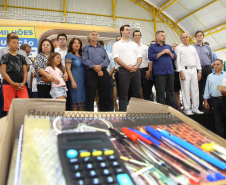 Cerca de 1.100 estudantes do Ensino Fundamental e Ensino Médio, de Sarandi, Noroeste do Paraná, são beneficiados com a nova estrutura da Escola Estadual Vereador Luiz Zanchim, inaugurada nesta sexta-feira (14), pelo governador Carlos Massa Ratinho Junior.  -  Sarandi, 14/02/2020  -  Foto: Jaelson Lucas/AEN