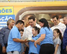 Cerca de 1.100 estudantes do Ensino Fundamental e Ensino Médio, de Sarandi, Noroeste do Paraná, são beneficiados com a nova estrutura da Escola Estadual Vereador Luiz Zanchim, inaugurada nesta sexta-feira (14), pelo governador Carlos Massa Ratinho Junior.  -  Sarandi, 14/02/2020  -  Foto: Jaelson Lucas/AEN