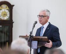 Dr Cassio Telles, presidente da OAB PR discursa na solenidade de pagamento de precatórios preferenciais a credores que participaram das rodadas de negociação promovidas pelo TJPR no ano passado.   Curitiba, 04/02/2020 - Foto: Geraldo Bubniak/AEN