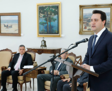 O Governador Carlos Massa Ratinho Junior participa nesta segunda-feira (17),  da solenidade para o pagamento de precatórios preferenciais a credores que participaram das rodadas de negociação promovidas pelo TJPR no ano passado.   Curitiba, 04/02/2020 - Foto: Rodrigo Félix Leal/AEN