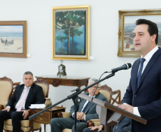 O Governador Carlos Massa Ratinho Junior participa nesta segunda-feira (17),  da solenidade para o pagamento de precatórios preferenciais a credores que participaram das rodadas de negociação promovidas pelo TJPR no ano passado.   Curitiba, 04/02/2020 - Foto: Rodrigo Félix Leal/AEN