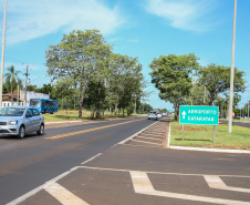 O Governador Carlos Massa Ratinho Junior confirmou nesta sexta-feira (28), durante a inauguração de obras do Aeroporto Internacional de Foz do Iguaçu, que o Governo Federal concordou em delegar ao Estado a BR-469,  conhecida como Rodovia das Cataratas.Foz do Iguaçu, 28/02/2020 - Foto: Geraldo Bubniak/AEN
