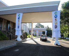 Governadores de sete estados participam neste sábado (29), em Foz do Iguaçu, do sexto encontro do Consórcio de Integração Sul e Sudeste (Cosud). O encontro acontece no Hotel Wish.   29/02/2020 -  Foto: Geraldo Bubniak/AEN