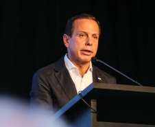 Goverandor Joao Doria do Estado de São Paulo.  Governadores de sete estados participam neste sábado (29), em Foz do Iguaçu, do sexto encontro do Consórcio de Integração Sul e Sudeste (Cosud). O encontro acontece no Hotel Wish.   29/02/2020 -  Foto: Geraldo Bubniak/AEN