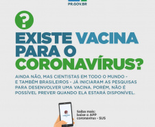 A informação de qualidade é ainda uma das melhores armas para se prevenir contra o coronavírus. Pensando nisso, o Governo do Paraná lançou uma campanha com orientações sobre os métodos de prevenção, para evitar a propagação do vírus e também para tranquilizar a população. Todo o conteúdo está disponível no site www.coronavirus.pr.gov.br.
