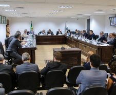 O  secretário da Casa Civil, Guto Silva participa nesta segunda-feira (16), de reunião com representantes do Tribunal de Justiça referente a Pandemia de Coronavirus.  Curitiba, 16/03/2020 - Foto: Geraldo Bubniak/AEN