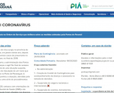 Página reúne informações sobre ações contra o coronavírus