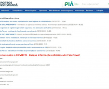 Página reúne informações sobre ações contra o coronavírus
