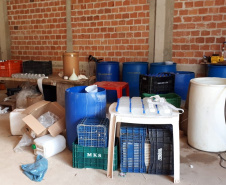 PCPR descobre fábrica clandestina de “álcool em gel”. Foto: Polícia Civil