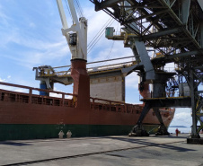 Porto de Paranaguá faz embarque inédito de fubá em sacas. Foto:Portos do Paraná