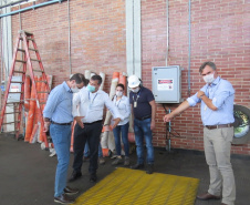 Uma das medidas adotadas pela Sanepar foi colocar em funcionamento mais um conjunto motobomba de uma das estações elevatórias do Sistema Iguaçu. Foto: Sanepar