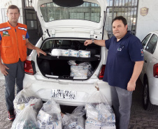 Luvas e máscaras de proteção são doadas pelo Ipem à Defesa Civil. Foto: Ipem
